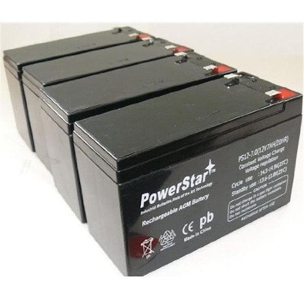 Powerstar PowerStar PS12-7-4Pack04 UPS Replacement Battery for APC DLA1500RM2U - APC RBC24 Cartridge No. 24 - Pack of 4 PS12-7-4Pack04 - main